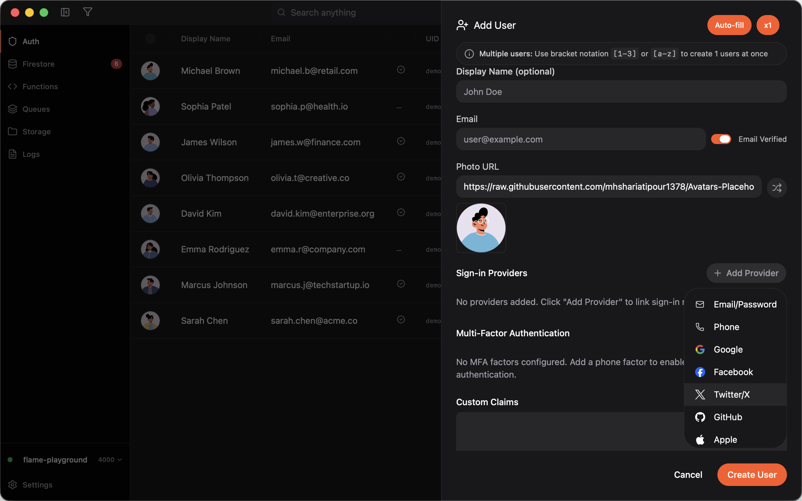 Create & edit users