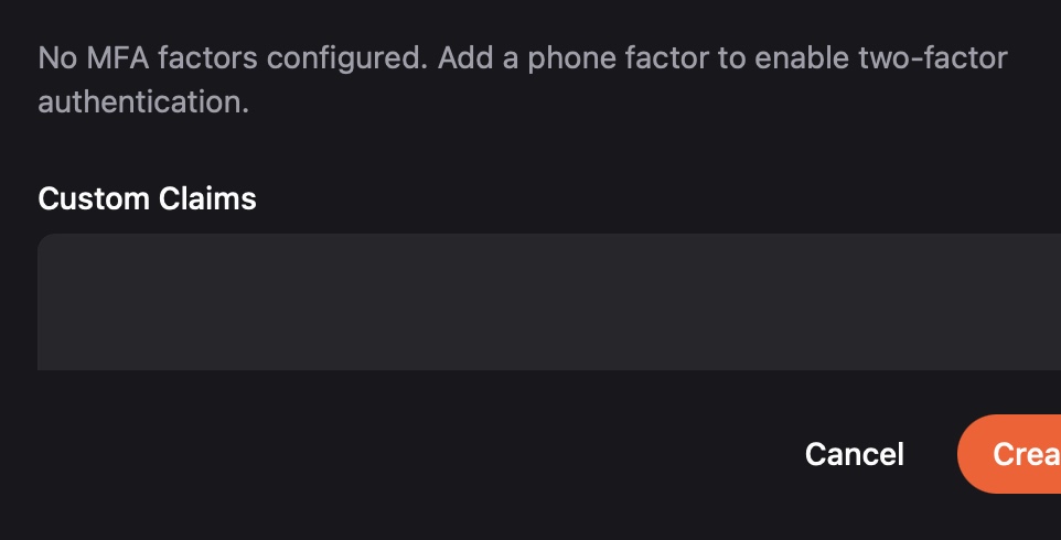 Custom claims editor