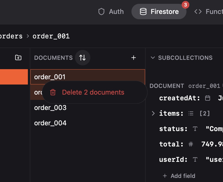 Bulk deletion