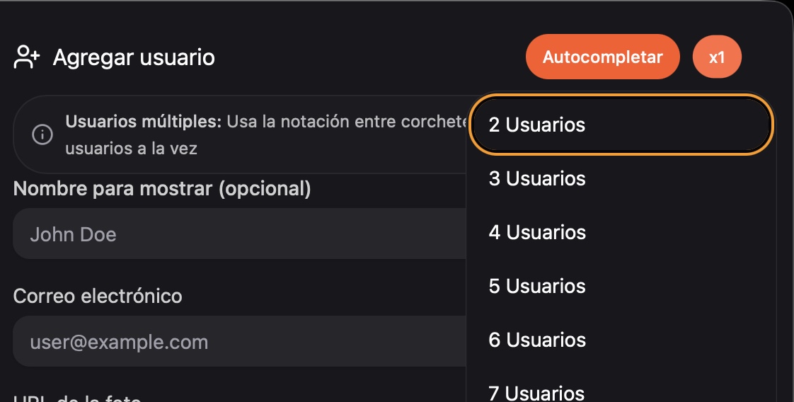 Creación masiva