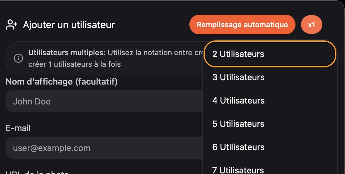 Création en masse