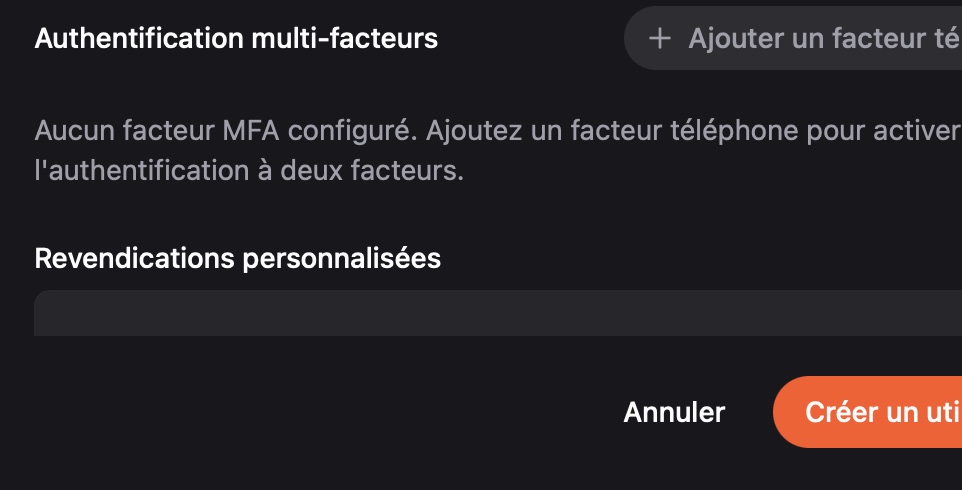 Éditeur de claims personnalisés