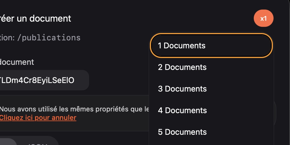 Création en masse