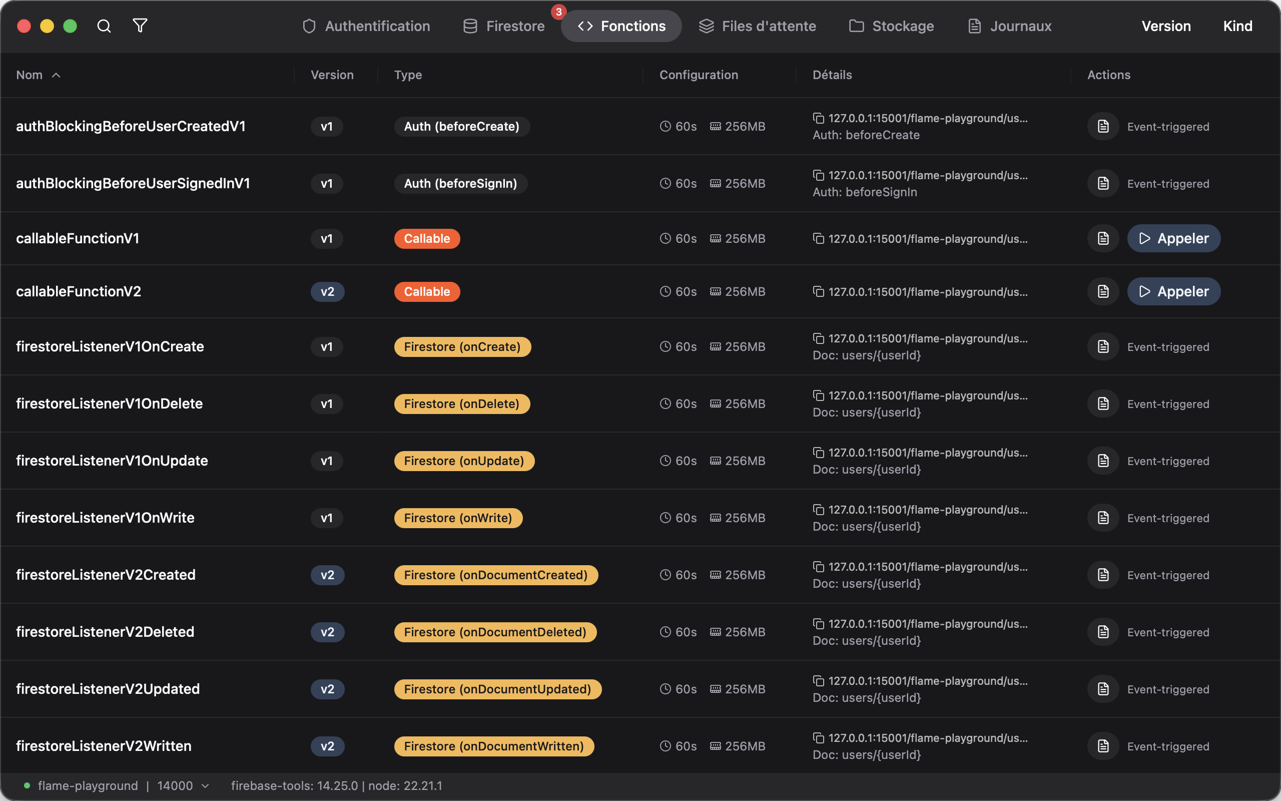 Cloud Functions screenshot