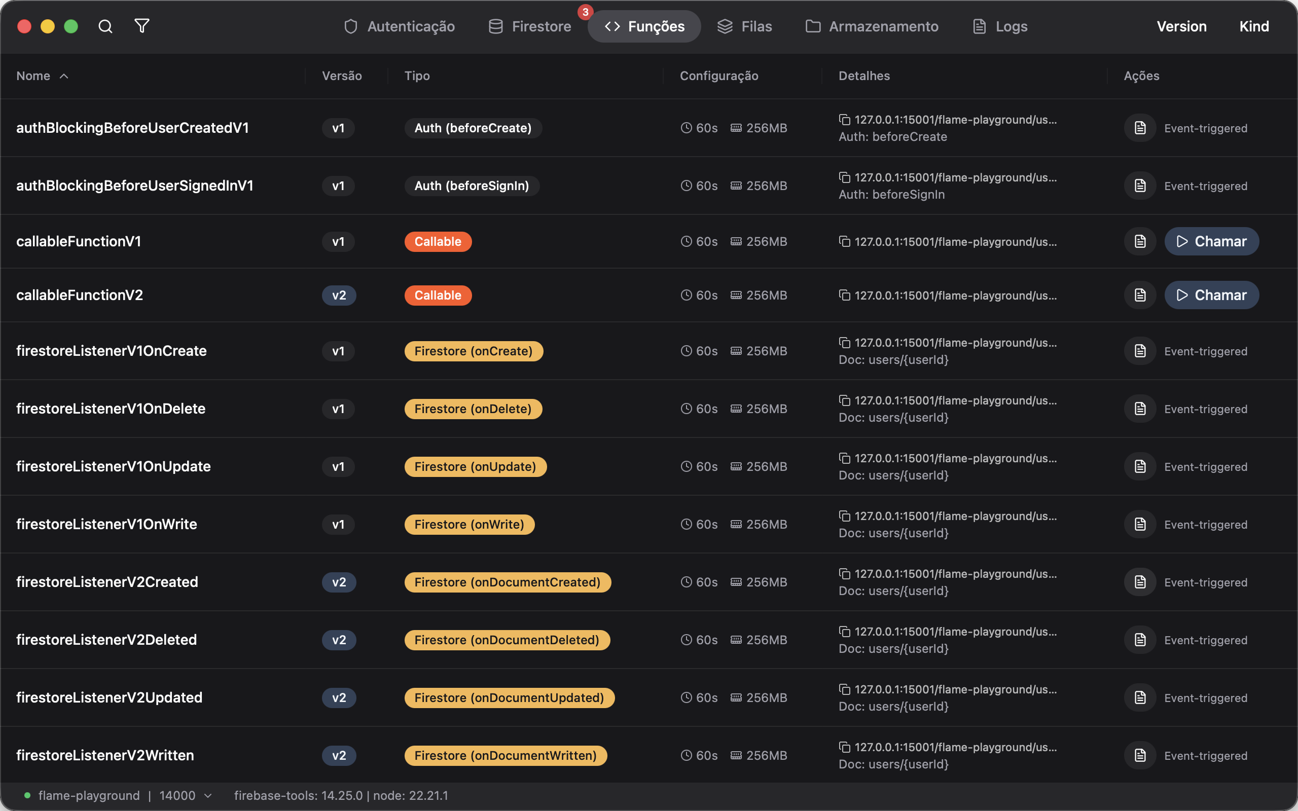 Cloud Functions screenshot